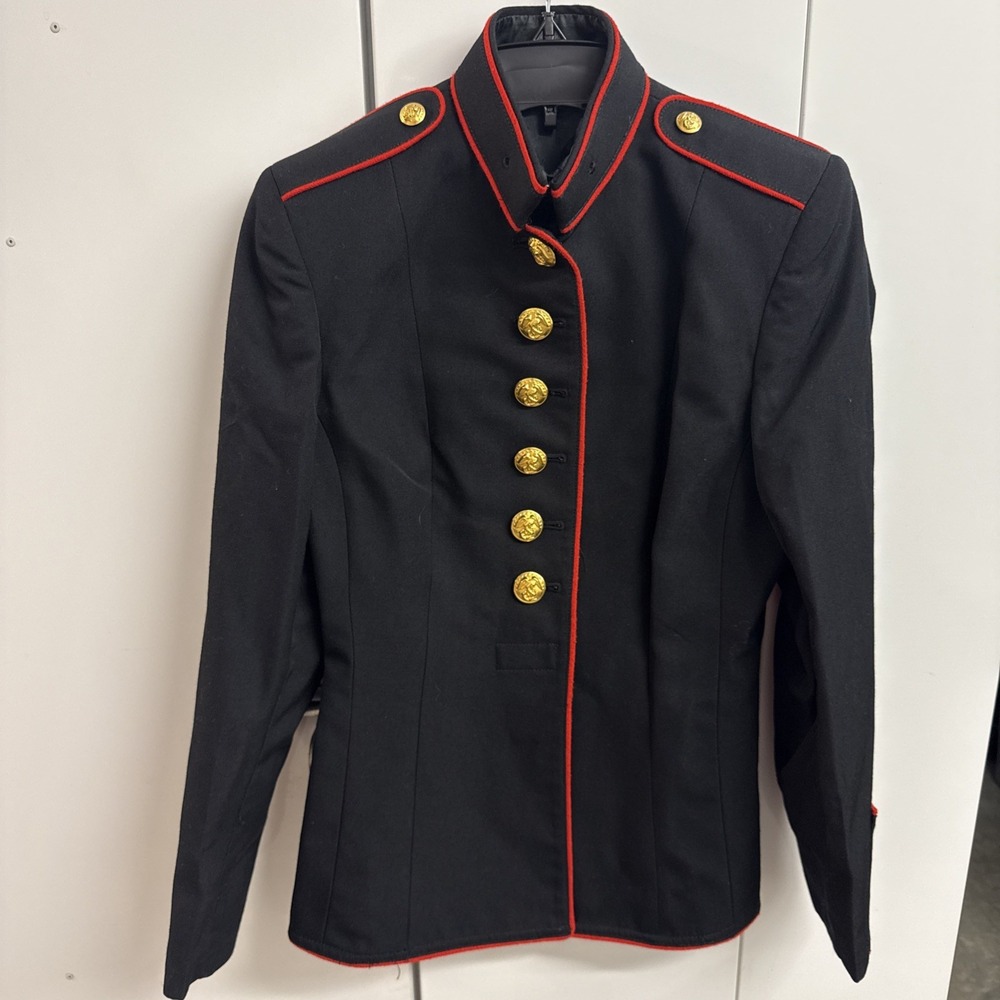 USMC Women's Dress Blues Coat Size 10S No Rank Patches DLA By Crown Clothing
